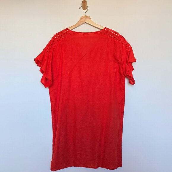 J. Crew Linen & Cotton Eyelet Dress - Size L - Picture 6 of 10